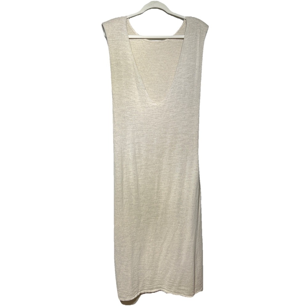 by Aylin Koenig Made‎ in Italy Long Linen Blend Dress Oatmeal Heather Sz M/L